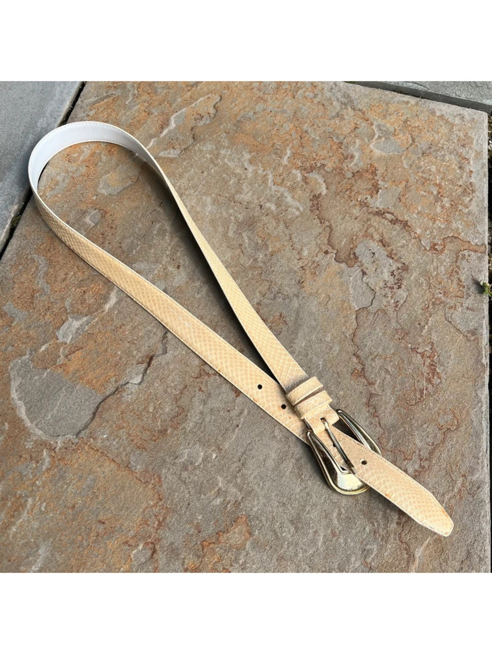 Vintage 90s Tan Snake Leather belt